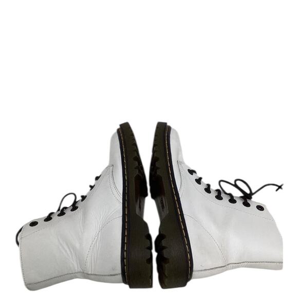 Dr Martens Women's White Black Luana Lace Up Combat Boots Shoes Size 8 - Picture 6 of 8